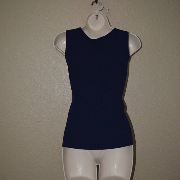 NWT $245 Sz S Walk of Shame Navy Ribbed Scoop Neck Tank Top - Picture 5 of 6